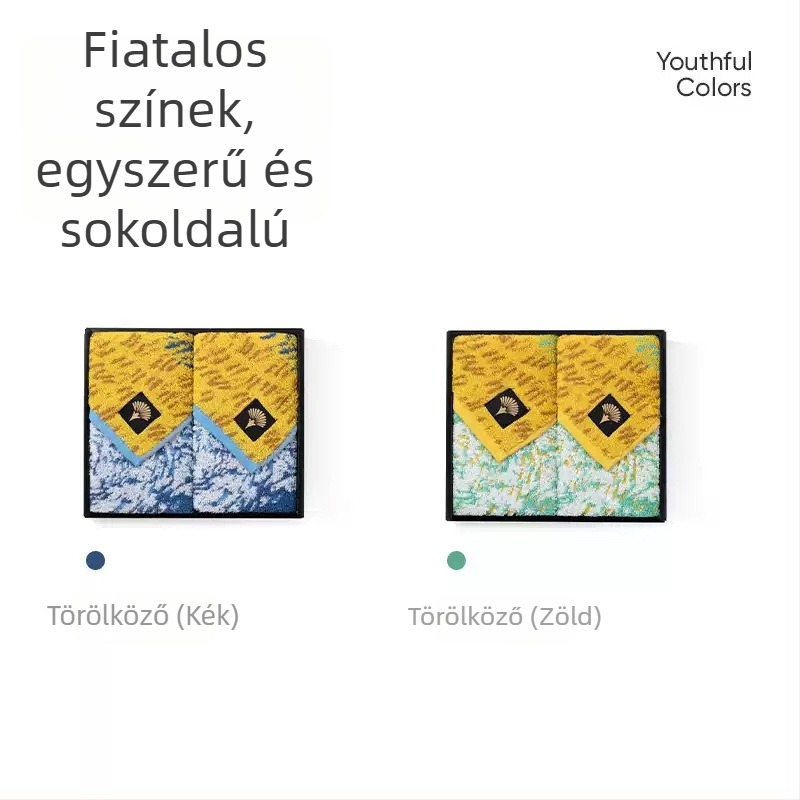 Jieyu Master törölköző – művészi hangulat, hosszú szálú pamut, antibakteriális A-osztály, luxus ajándékkészlet