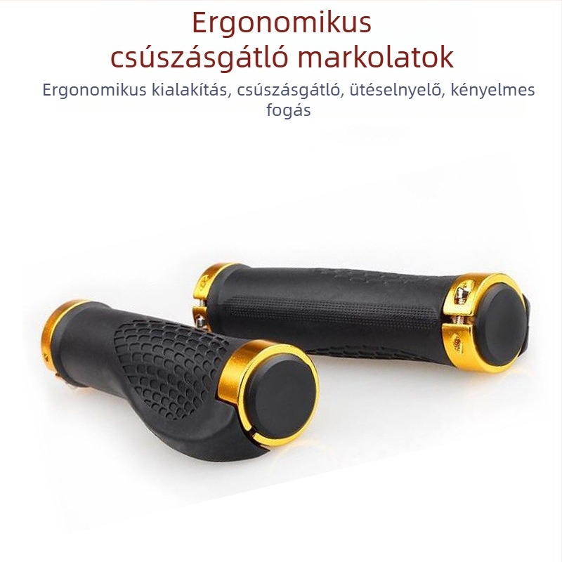 Túra kerékpár kormányra illő bikakarom alakú segédfogó, gumírozott gömbölyű markolat MTB-hez