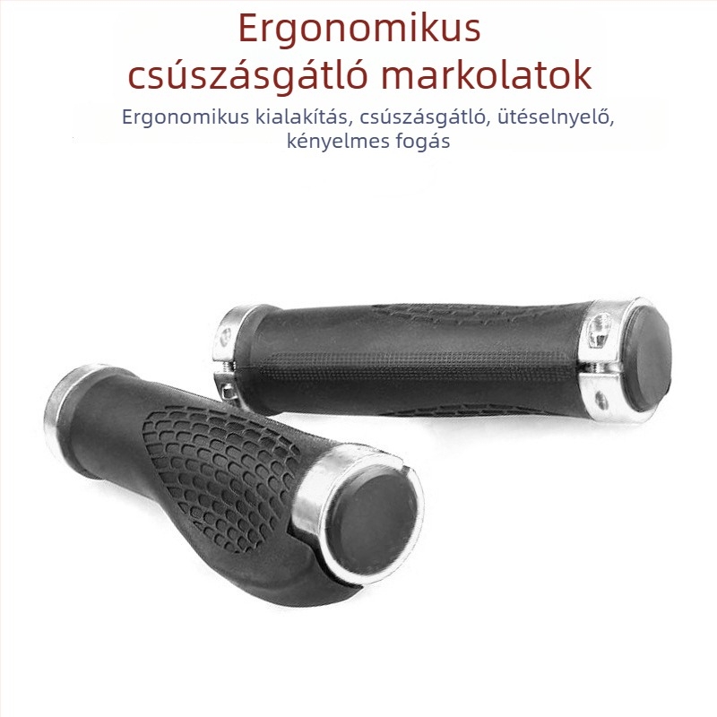 Túra kerékpár kormányra illő bikakarom alakú segédfogó, gumírozott gömbölyű markolat MTB-hez