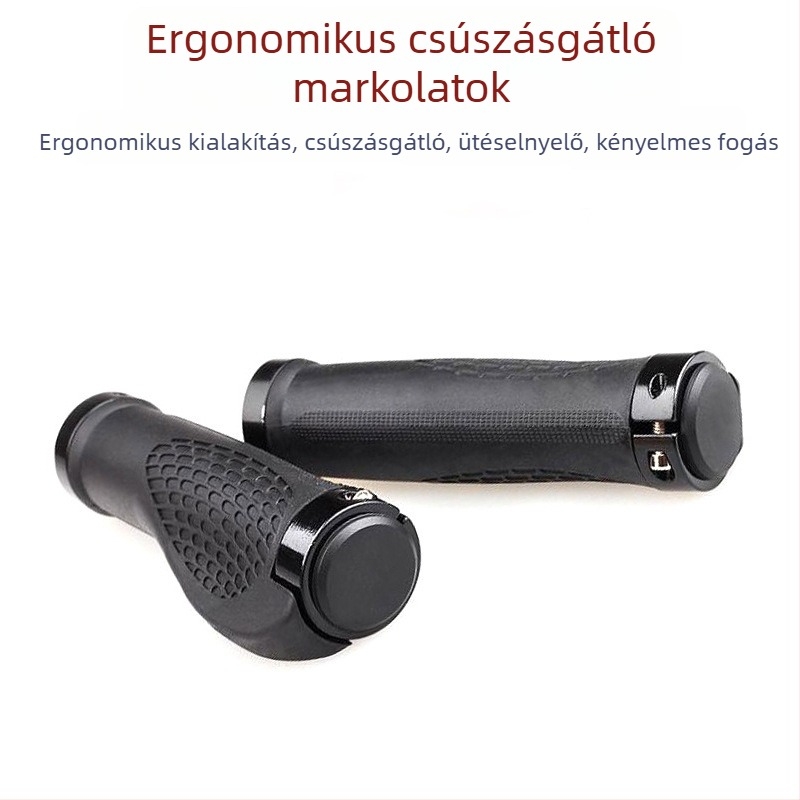 Túra kerékpár kormányra illő bikakarom alakú segédfogó, gumírozott gömbölyű markolat MTB-hez