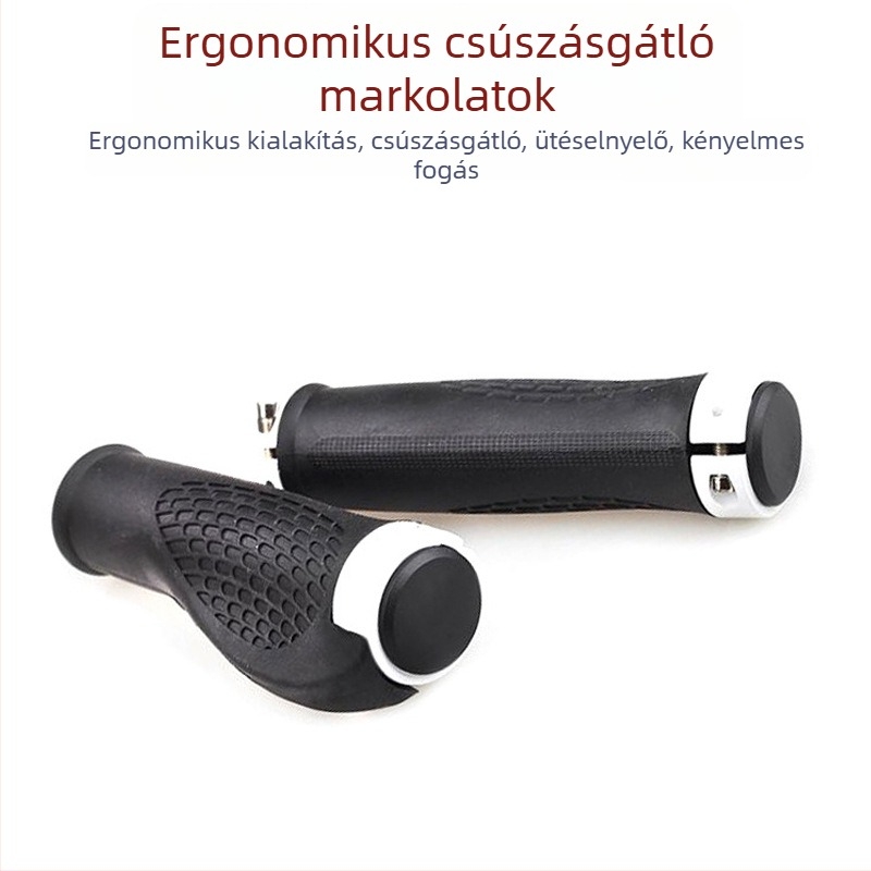 Túra kerékpár kormányra illő bikakarom alakú segédfogó, gumírozott gömbölyű markolat MTB-hez