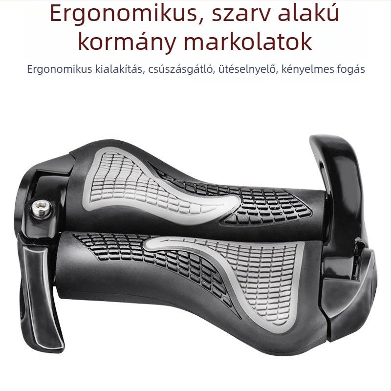 Túra kerékpár kormányra illő bikakarom alakú segédfogó, gumírozott gömbölyű markolat MTB-hez