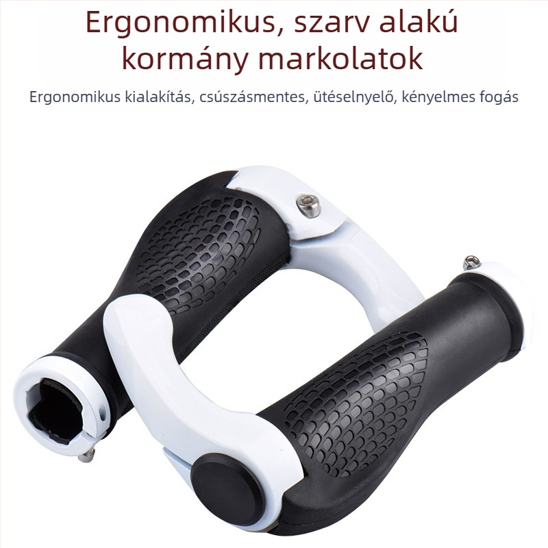 Túra kerékpár kormányra illő bikakarom alakú segédfogó, gumírozott gömbölyű markolat MTB-hez