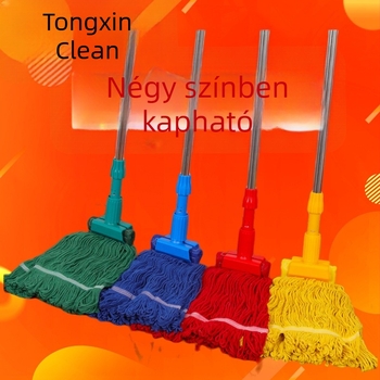 Masszív kék pamut mop fej tigrisklippel, cserélhető fej kórházi használatra