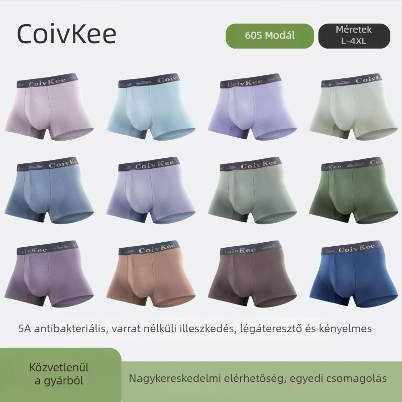 Kartoncsomagolású Modal seamless férfi boxer brief, 7A antibakteriális zóna, lélegző, puha és kényelmes, magas minőségű