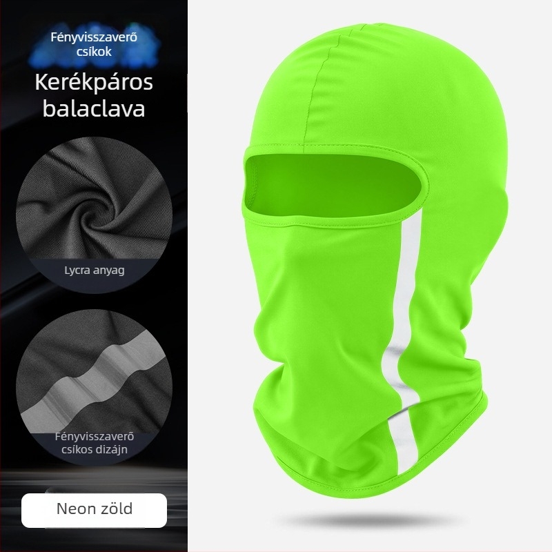 Uniszex nyakvédő motorozáshoz, gyorsan száradó anyag, UV-védelem és reflexcsík