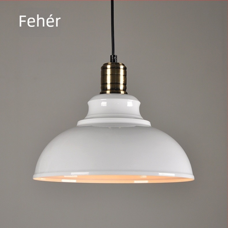 Retro kovácsoltvas lámpa fazékfedél mintával, egyfejű, étkezőhöz, loft stílusban