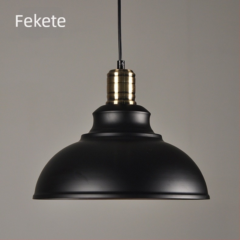 Retro kovácsoltvas lámpa fazékfedél mintával, egyfejű, étkezőhöz, loft stílusban