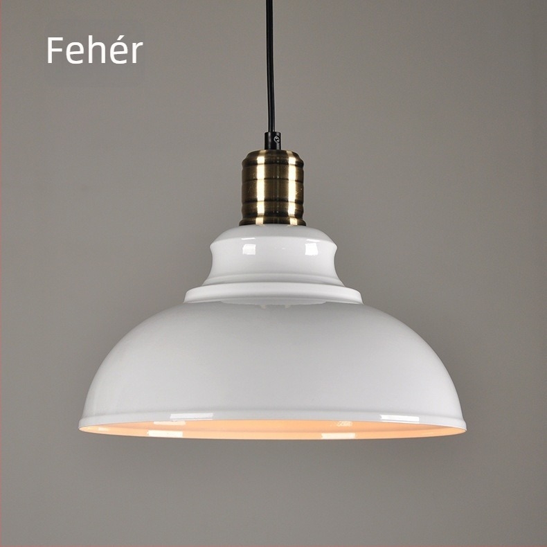 Retro kovácsoltvas lámpa fazékfedél mintával, egyfejű, étkezőhöz, loft stílusban