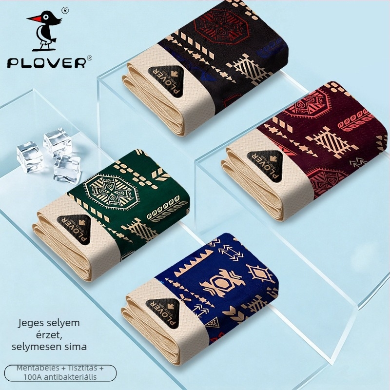 Férfi Ice Silk mintás boxeralsó, lélegző nyári alsónemű