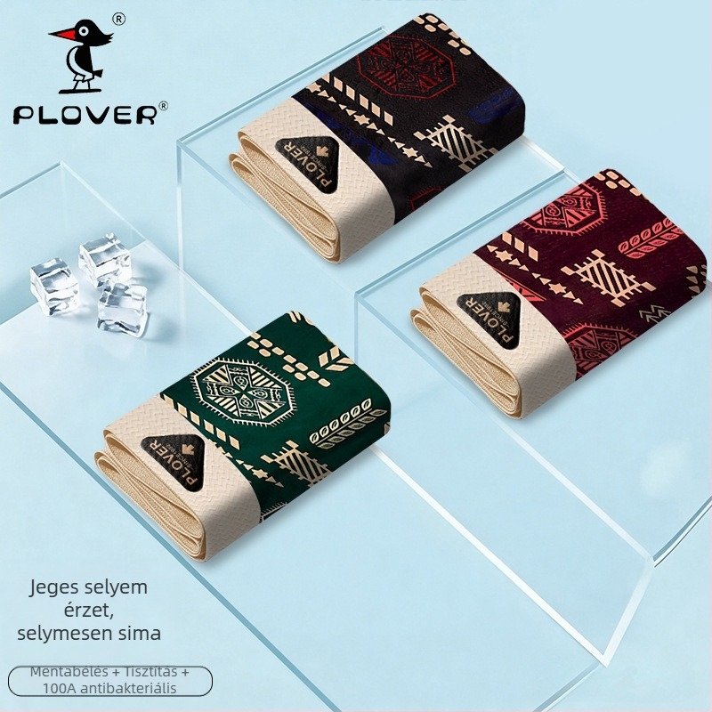 Férfi Ice Silk mintás boxeralsó, lélegző nyári alsónemű