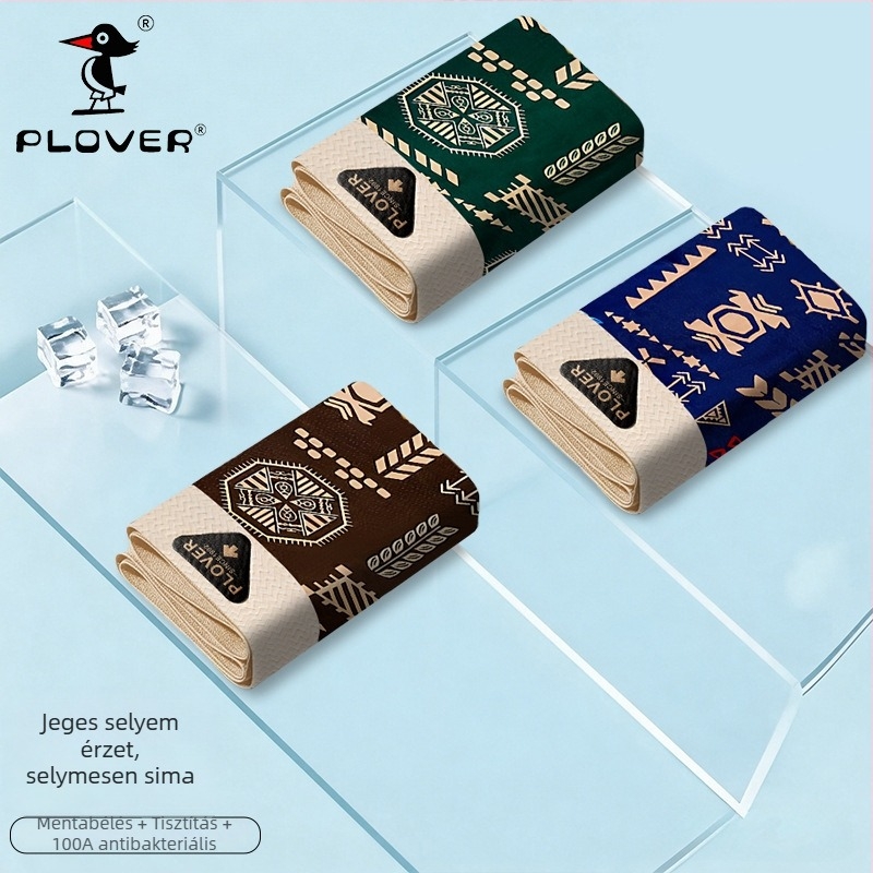 Férfi Ice Silk mintás boxeralsó, lélegző nyári alsónemű