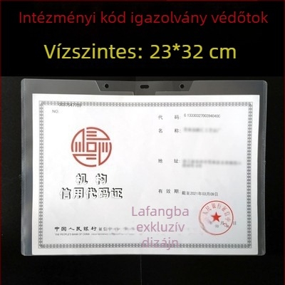 Üzleti engedély védőtaska, falra szerelhető, átlátszó kemény műanyag, A3 méretű