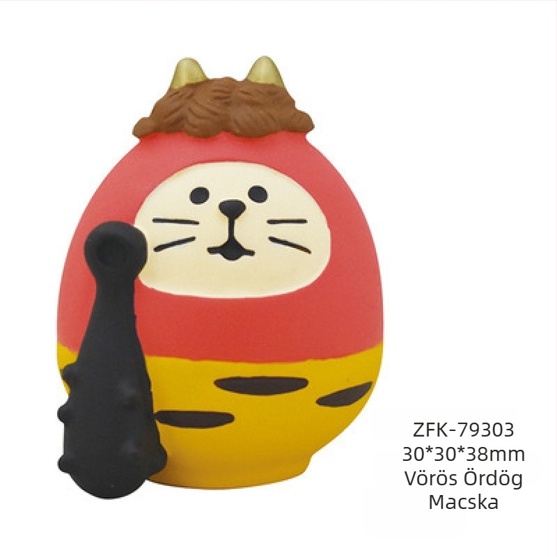 Japán-stílusú Zakka gyanta macska-szellem figurája, Valentin-napi ajándék, fotórekvizit, kis díszfigura