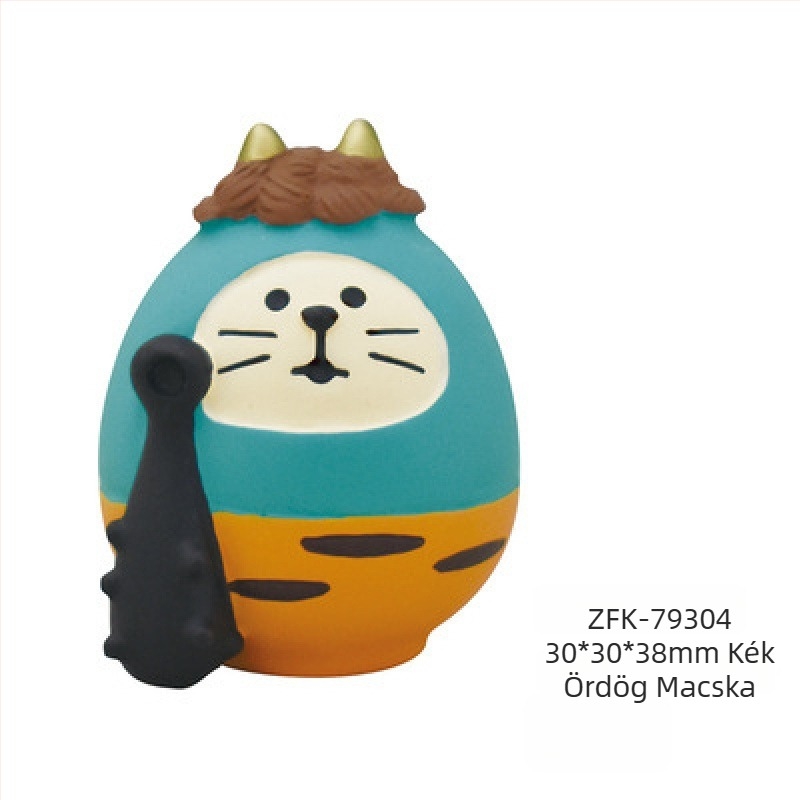 Japán-stílusú Zakka gyanta macska-szellem figurája, Valentin-napi ajándék, fotórekvizit, kis díszfigura