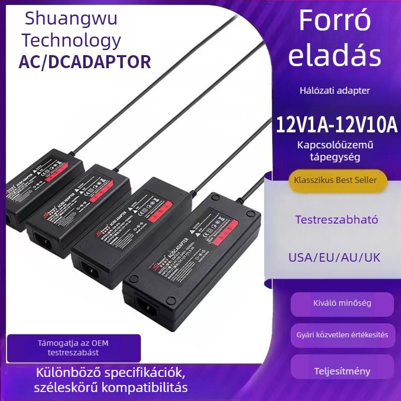 12V 2A univerzális falra szerelhető tápegység LED-szalagokhoz és digitális megfigyelő eszközökhöz (3C tanúsított)