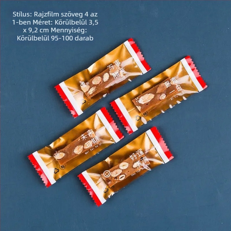Vastagított, egyszer használatos tengeri só karamell csomagoló tasakok sütéshez, kézzel készített nugát kávé töltelékkel, gépi zárópapír