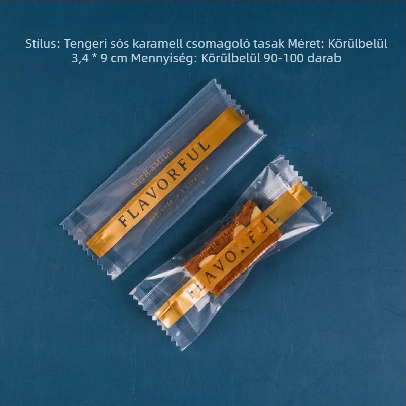 Vastagított, egyszer használatos tengeri só karamell csomagoló tasakok sütéshez, kézzel készített nugát kávé töltelékkel, gépi zárópapír