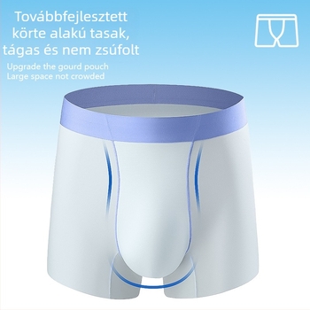 Férfi Ice Silk boxeralsó, egyszínű, középmagas derék, antibakteriális, ultra vékony és lélegző