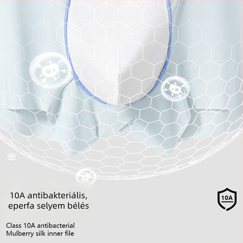 Férfi Ice Silk boxeralsó, egyszínű, középmagas derék, antibakteriális, ultra vékony és lélegző