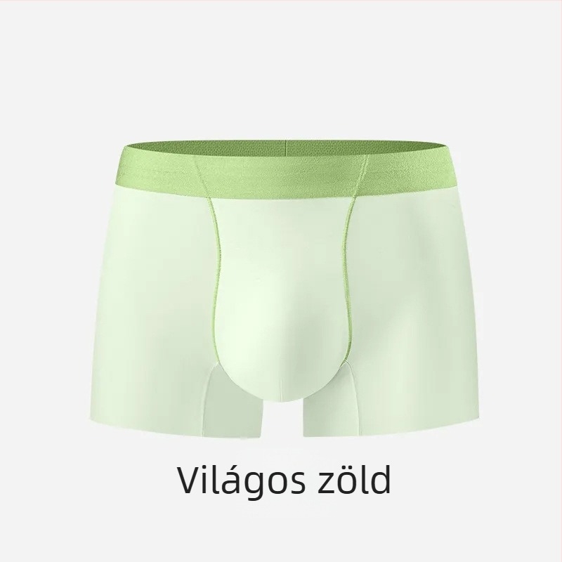 Férfi Ice Silk boxeralsó, egyszínű, középmagas derék, antibakteriális, ultra vékony és lélegző