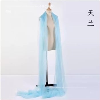 Hanfu klasszikus tánckendő hálós fátyollal, 4 m hosszú