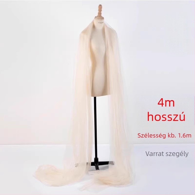 Hanfu klasszikus tánckendő hálós fátyollal, 4 m hosszú