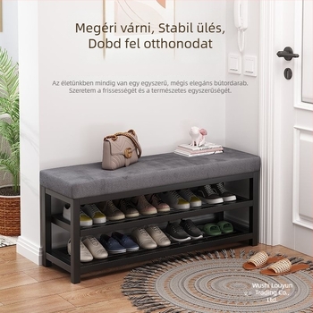 Előtéri cipőpad tárolóval, hosszú, multifunkcionális padlóálló