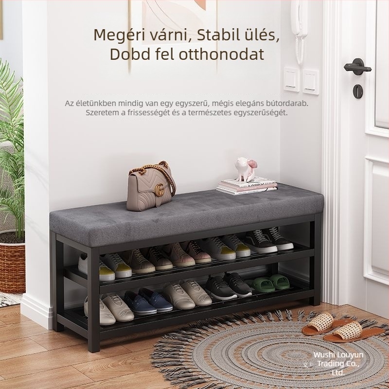 Előtéri cipőpad tárolóval, hosszú, multifunkcionális padlóálló