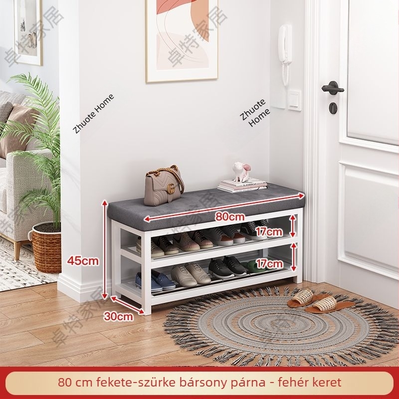 Előtéri cipőpad tárolóval, hosszú, multifunkcionális padlóálló