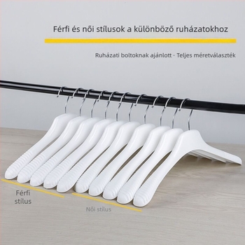 Széles vállú ruhafogas nadrágklipszekkel, csúszásmentes és nyom nélkül