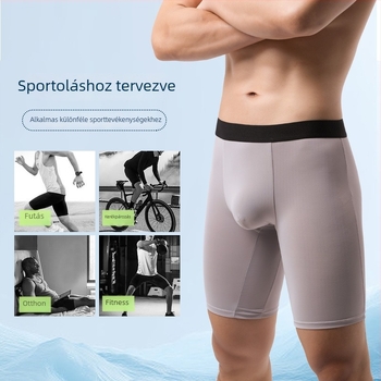 Férfi Ice Silk gyorsan száradó, lélegző boxerbriefek, hosszított fazon, anti-dörzsölés az ágyék környékén