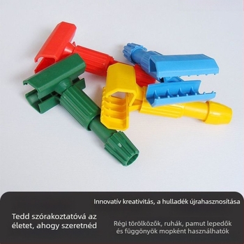 Tigris csipeszes mopfej – cserélhető fej wax mophoz, színes kódolású, rostos nedvszívó
