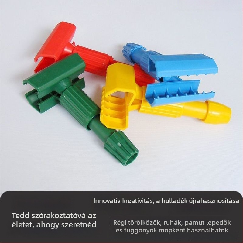 Tigris csipeszes mopfej – cserélhető fej wax mophoz, színes kódolású, rostos nedvszívó