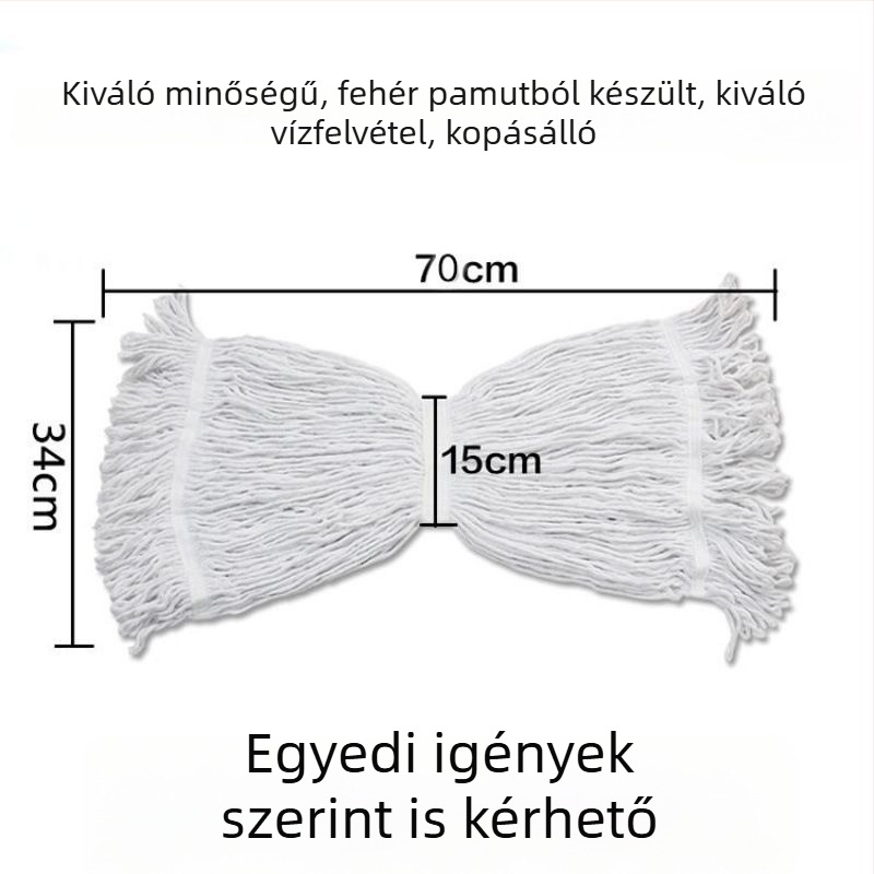 Tigris csipeszes mopfej – cserélhető fej wax mophoz, színes kódolású, rostos nedvszívó