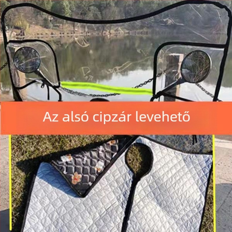 HD átlátszó elülső esővédő elektromos robogókhoz és kerékpárokhoz, vastított és megemelt, univerzális