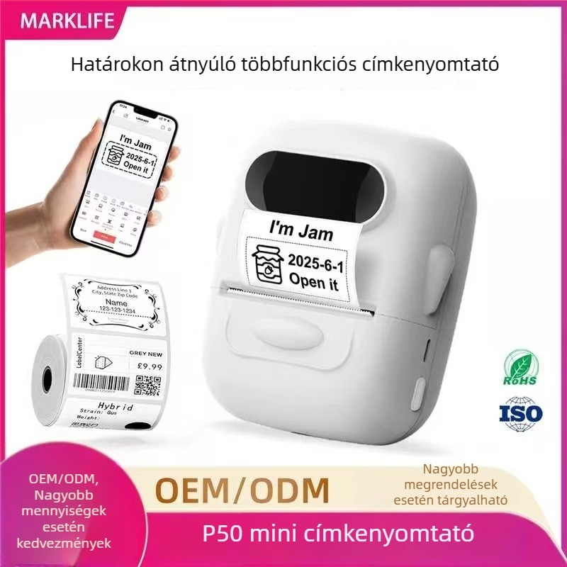 Marklife P50 Hordozható Bluetooth hőnyomtató árcímkékhez