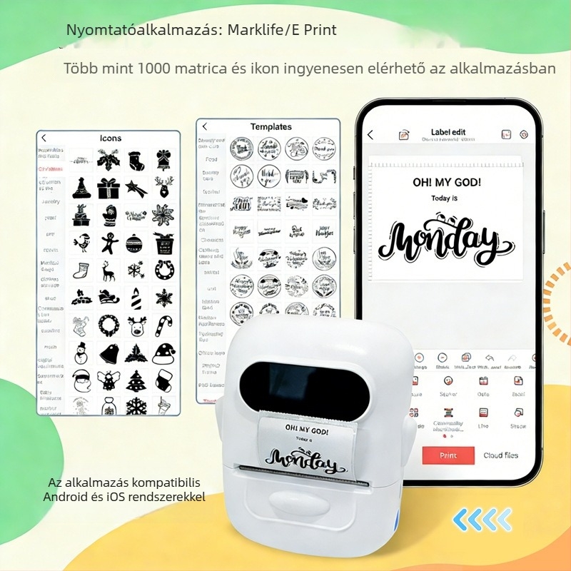 Marklife P50 Hordozható Bluetooth hőnyomtató árcímkékhez