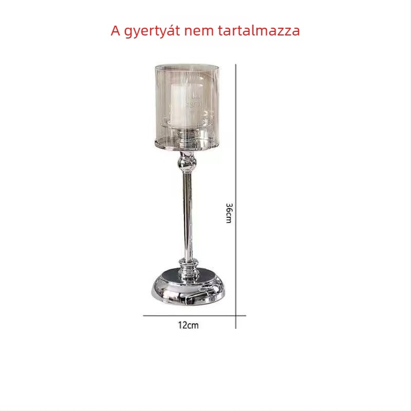 Európai stílusú fém gyertyatartó asztalra – otthoni dekoráció a nappaliba, szállodába és esküvőre