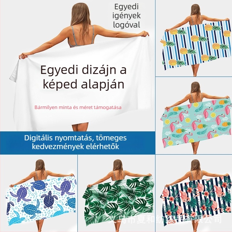 Személyre szabott fürdőlepedő és sál, digitálisan nyomtatott strandtörölköző, téglalap alakú strandmatrac, rendkívül nedvszívó