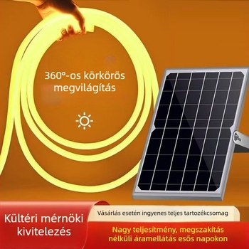 Napelemes LED körkörös fénycsík 360° kerthez és kültérre