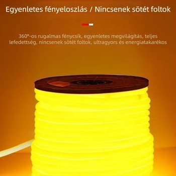 Napelemes LED körkörös fénycsík 360° kerthez és kültérre