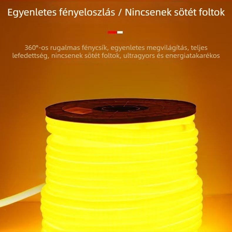 Napelemes LED körkörös fénycsík 360° kerthez és kültérre