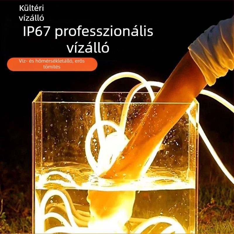 Napelemes LED körkörös fénycsík 360° kerthez és kültérre