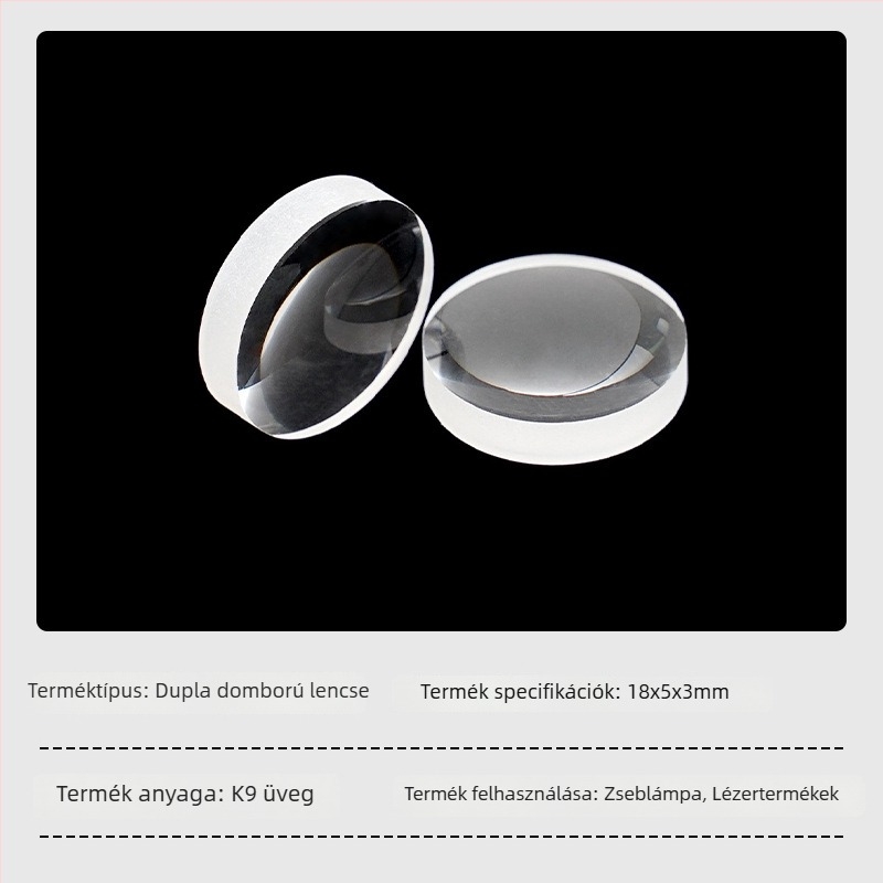 3,5 mm-es kettős domború lencsék, optikai üveg lencsék, sík-konvex és polimer lencsék