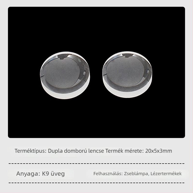 3,5 mm-es kettős domború lencsék, optikai üveg lencsék, sík-konvex és polimer lencsék