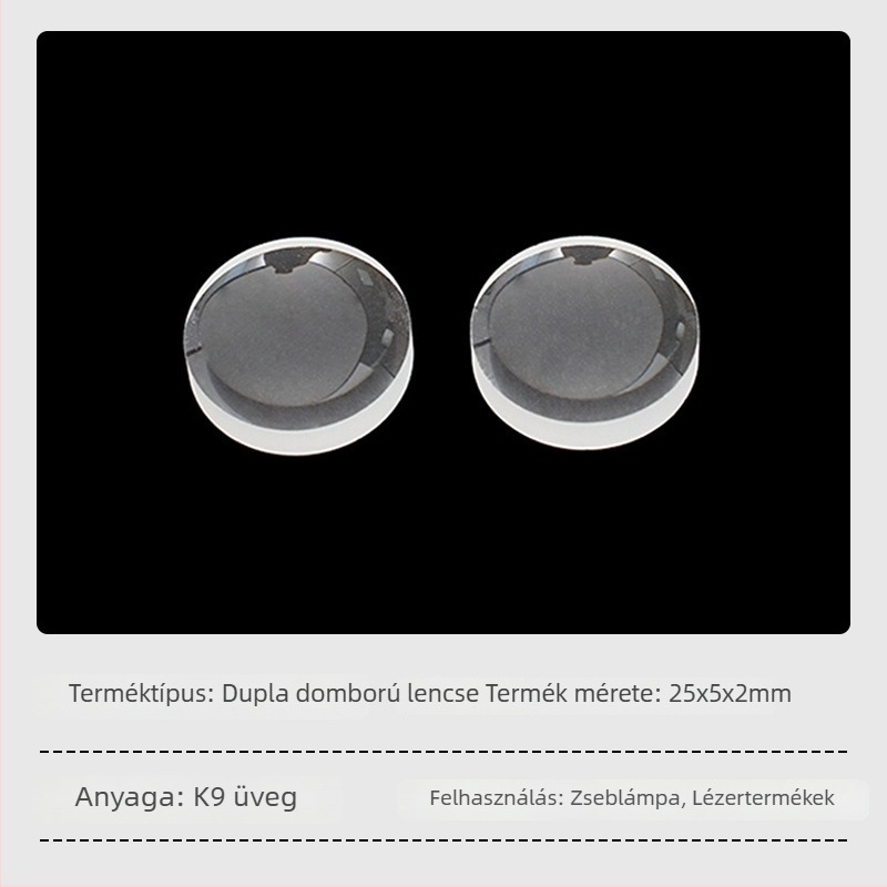 3,5 mm-es kettős domború lencsék, optikai üveg lencsék, sík-konvex és polimer lencsék