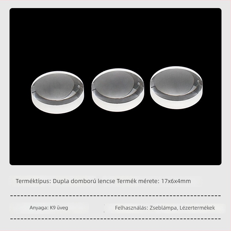 3,5 mm-es kettős domború lencsék, optikai üveg lencsék, sík-konvex és polimer lencsék