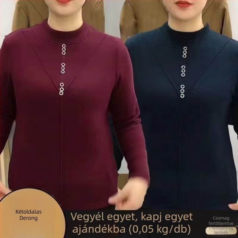 Kétoldalas fleece felső, vastag bázisréteg téli meleggel, hosszú ujjú, félmagas gallér