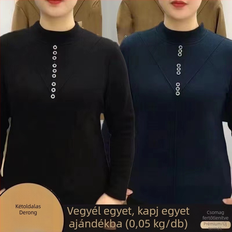 Kétoldalas fleece felső, vastag bázisréteg téli meleggel, hosszú ujjú, félmagas gallér